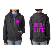 Brazen "Brazen Life" Glitter Full-zip Sweatshirt